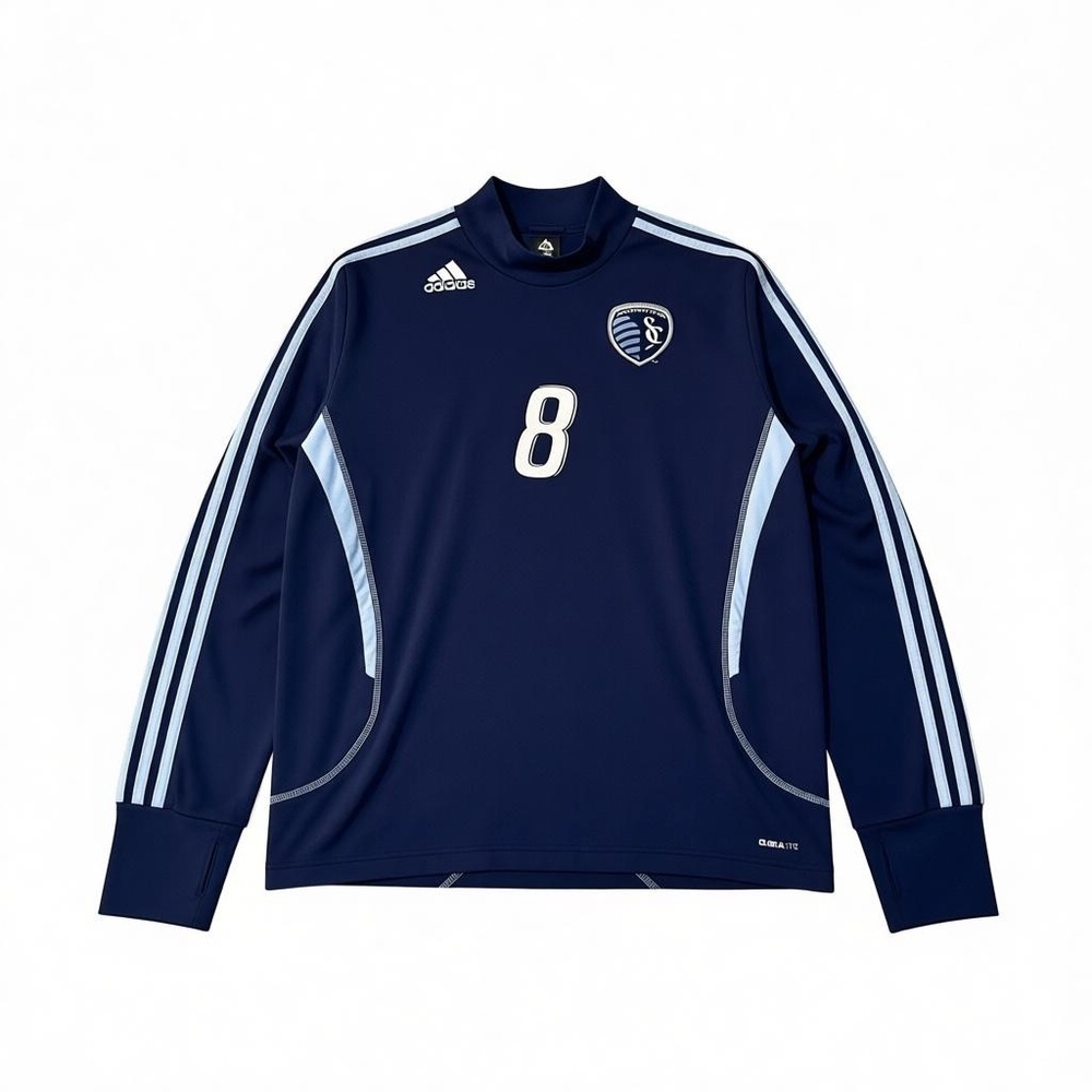Adidas Sporting Kansas City Training Top Navy Climalite Long Sleeve Medium